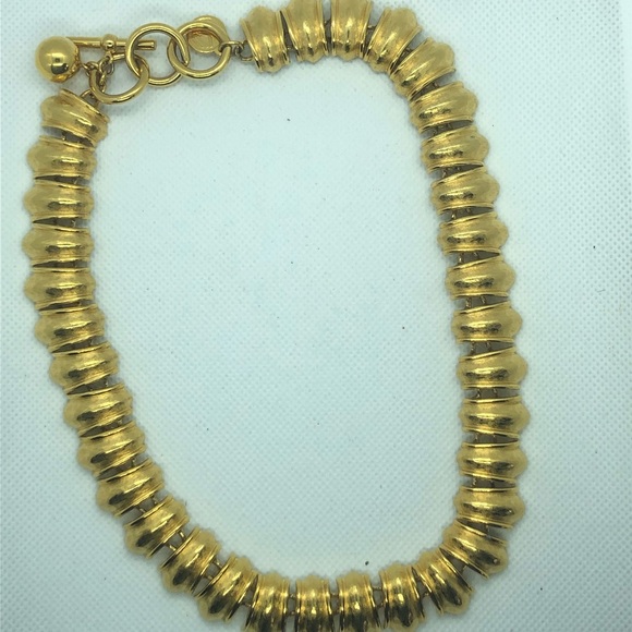 Vintage Signed Anne Klein Circa 1980s Gold chunk Necklace - Picture 5 of 6